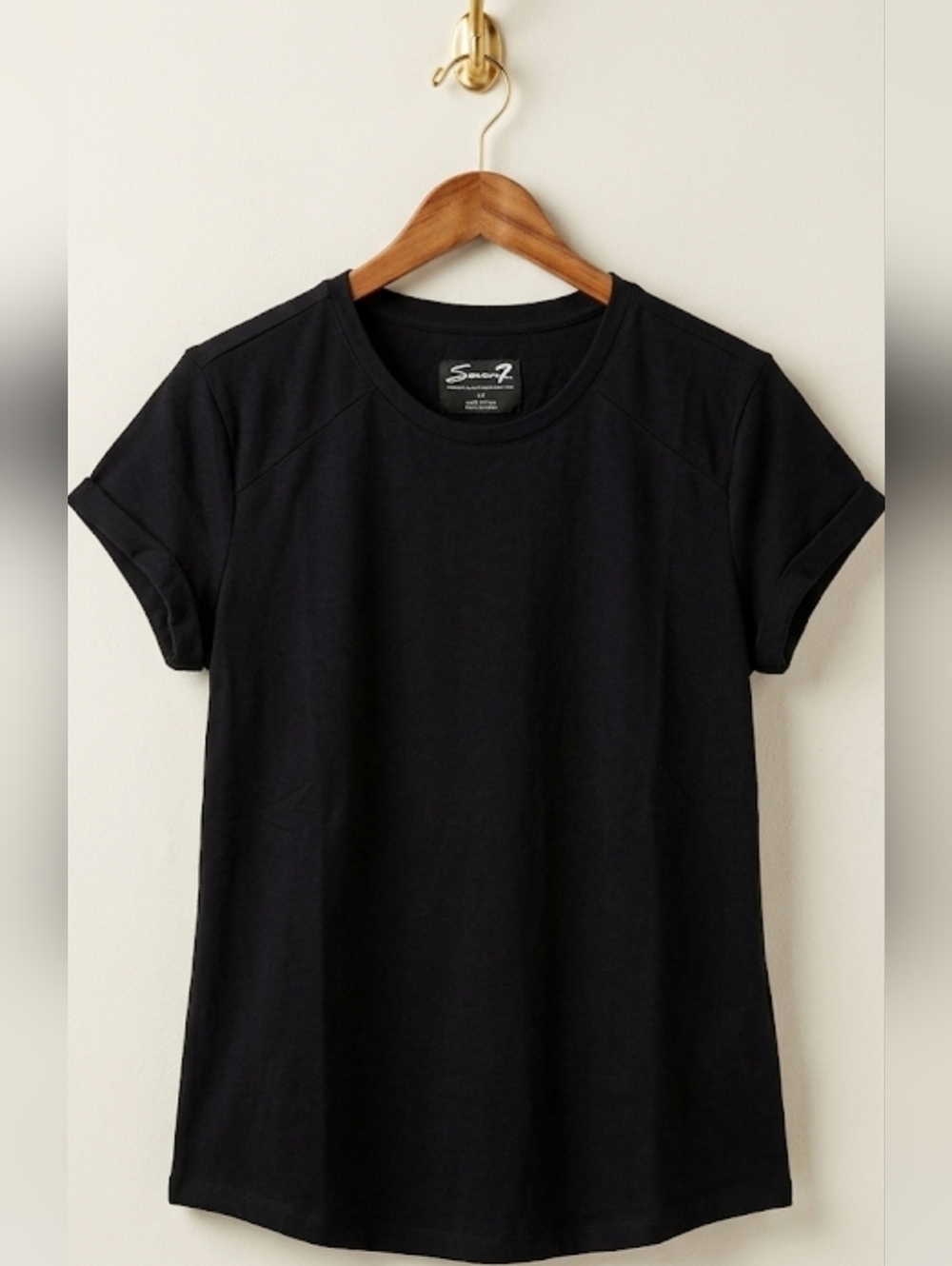 Seven7 Black Crew Neck Top Size 1X